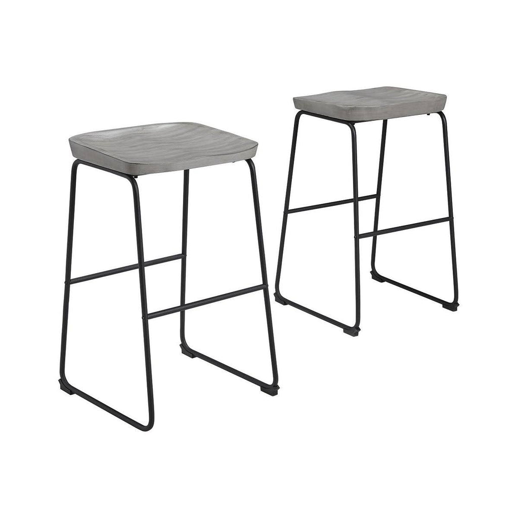 Tall Barstool Set of 2 Gray/Black S1497