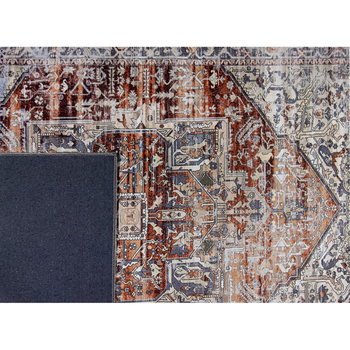 Abstract Washable Area Rug Coral 4' x 6' Medium Rugs Carpet Z41051