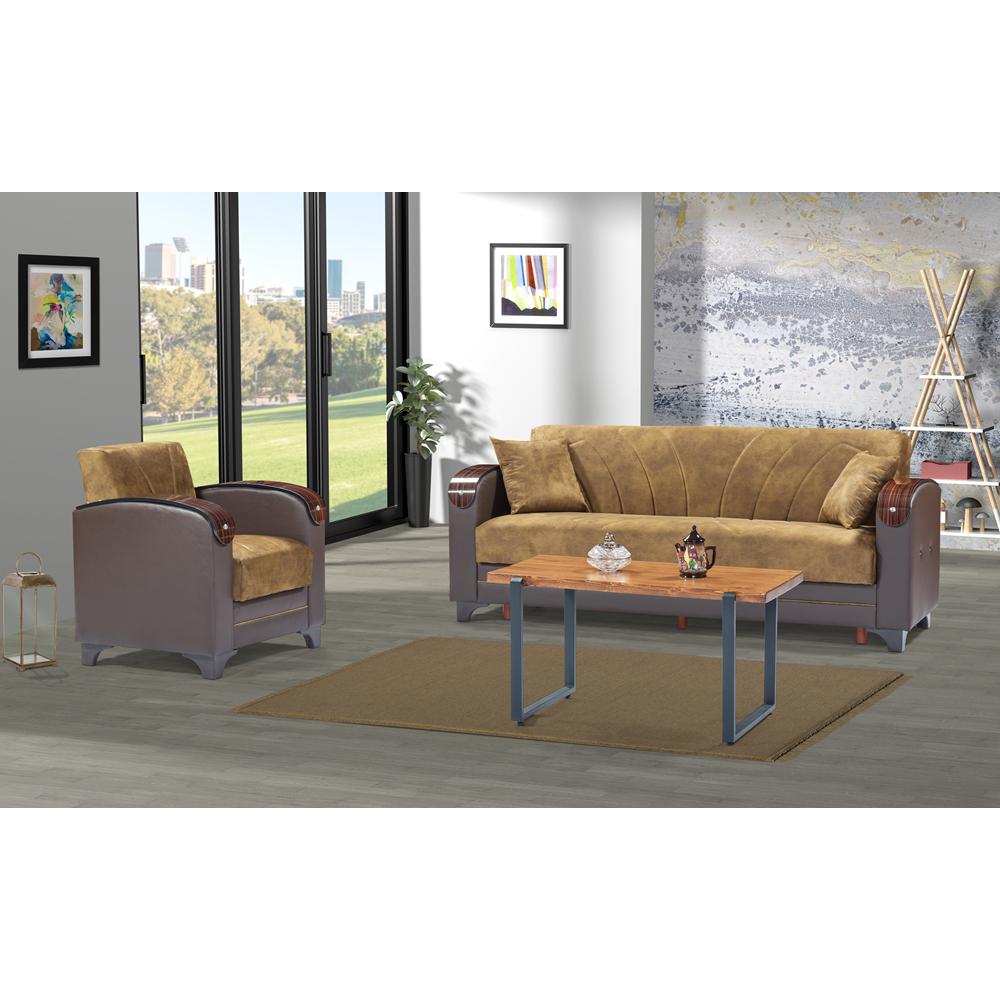 Light Brown Convertible Sleeper Sofa U159