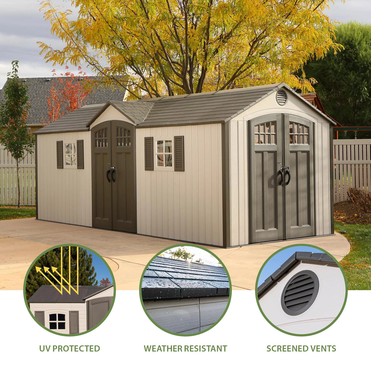 20 ft. x 8 ft. Outdoor Storage Shed Desert Sand Z8670