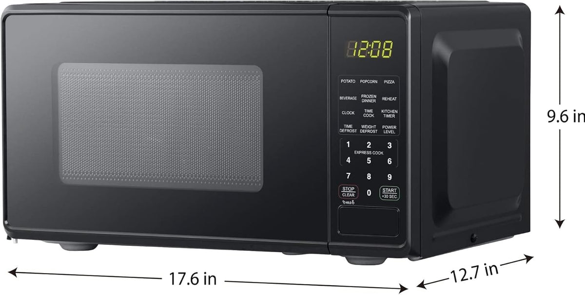 0.7 Cu ft Compact Countertop Microwave Oven, Black L391160