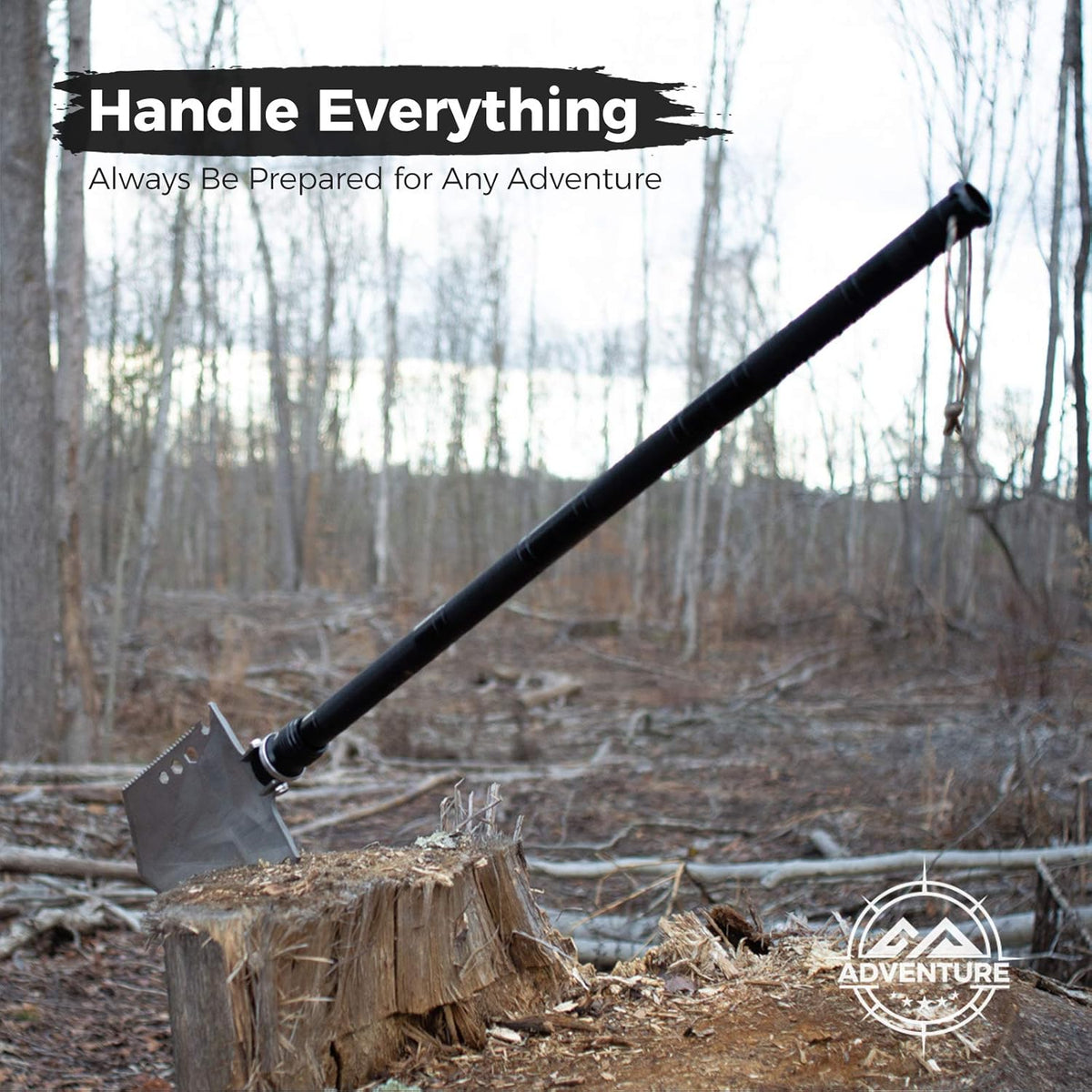 High Carbon Steel Tactical Shovel with Axe O6331