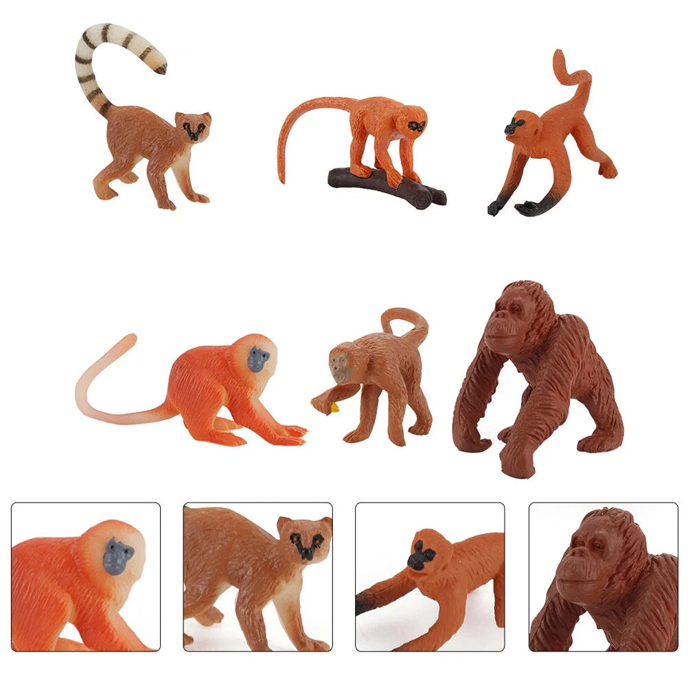 Monkey Animal Figurines Toys Figures Model Miniature Gorilla Figure Cake Kids Models Simulation Statue Zoo S943825