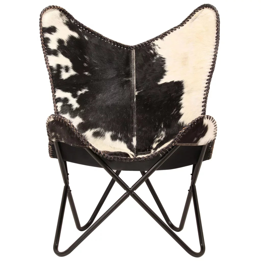Black and White Goat Leather Butterfly Chair L1717