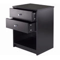 Black 2 Drawer Wood Nightstand X5935