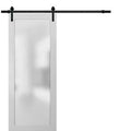 Frosted Glass Sliding Barn Door with Hardware M4671