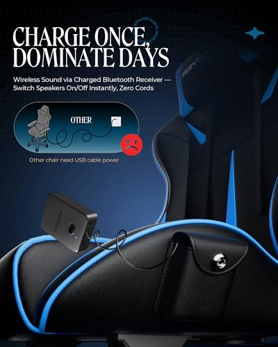 Black-Red Gaming Chair with Speakers and Footrest C88995