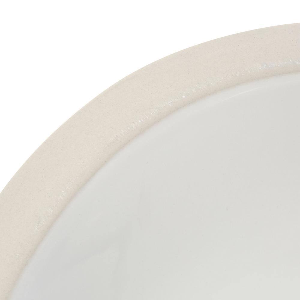 White Undermount Oval Bathroom Sink with Overflow B111