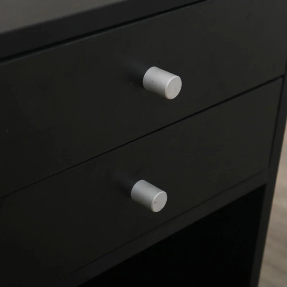 Black 2 Drawer Wood Nightstand X5935