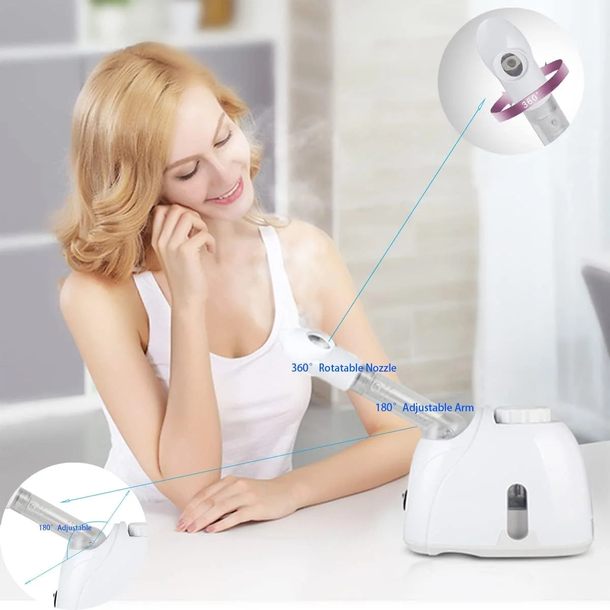 Warm Mist Facial Steamer with Adjustable Nozzle A69409