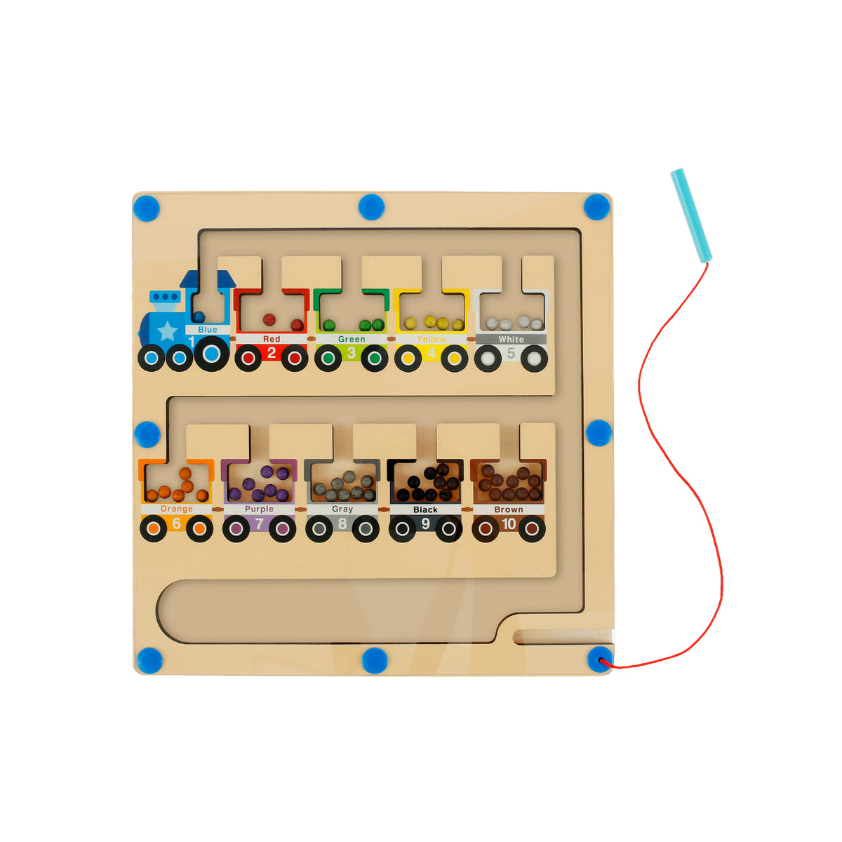 Magnetic Color and Number Maze Wooden Magnet Board Toy V78361