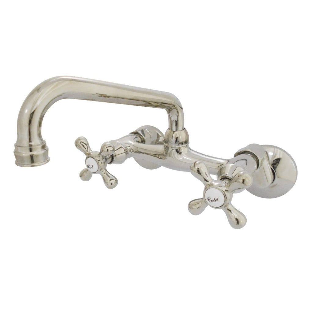 Polished Nickel Two Handle Wall Mount Kitchen Faucet H486817