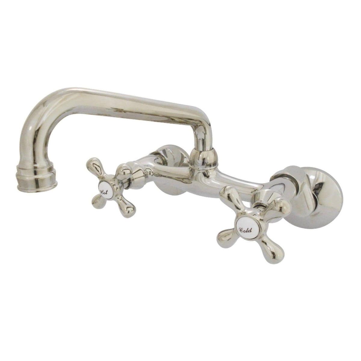 Polished Nickel Two Handle Wall Mount Kitchen Faucet H486817