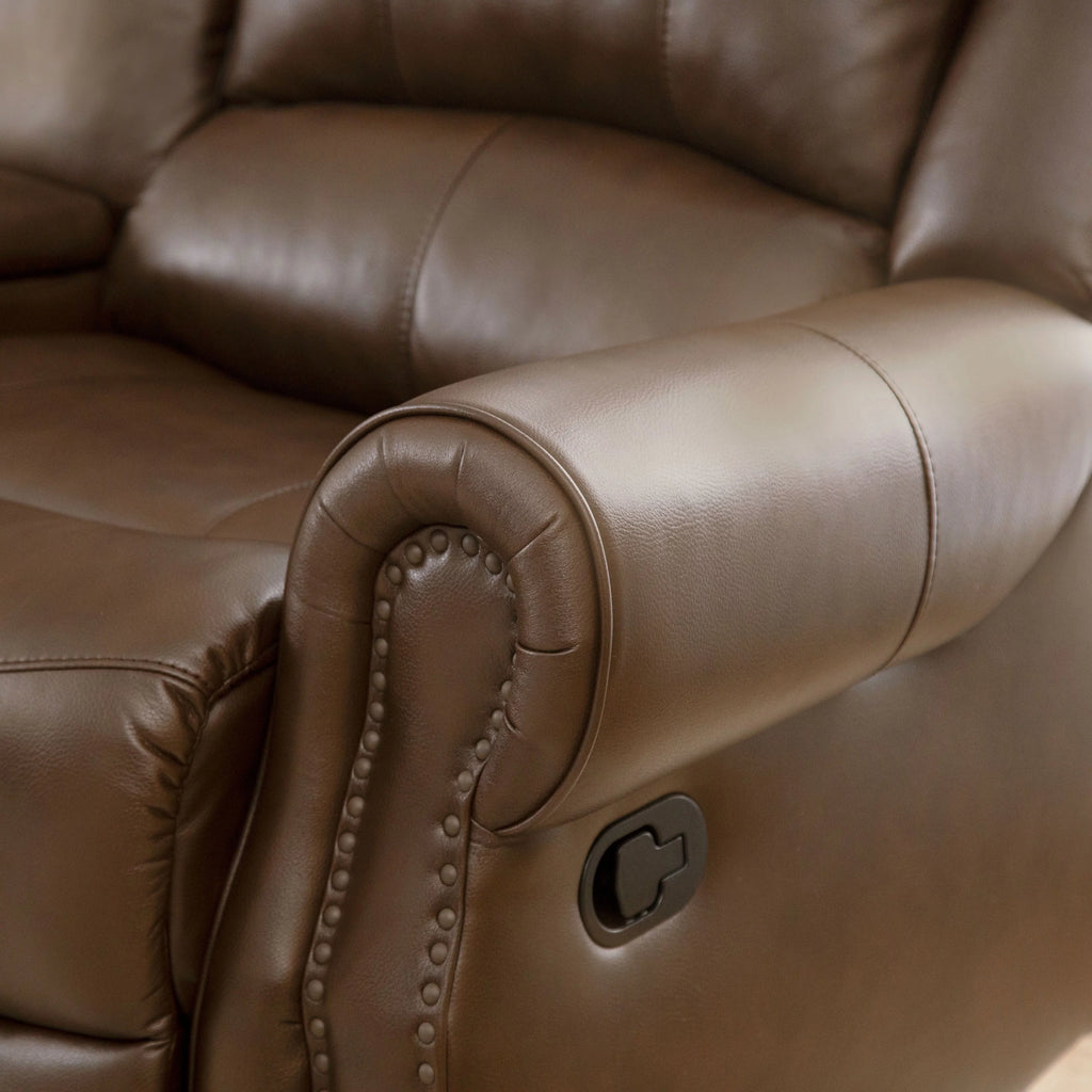 Camel Leather Reclining Loveseat O23628