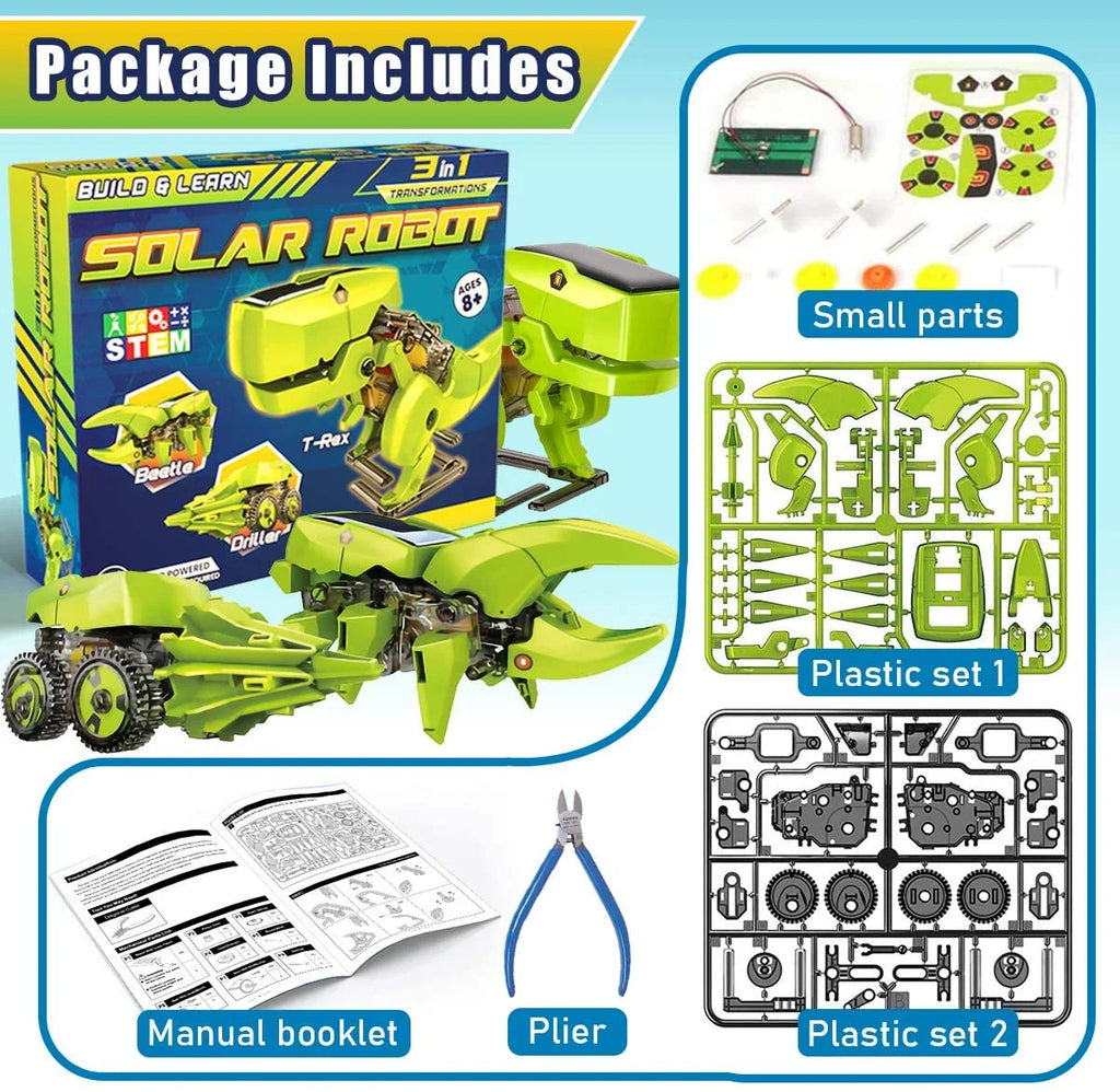 STEM Robot Building Toy Science Kit 3 in 1 Solar Dinosaur Desk Robot V88063