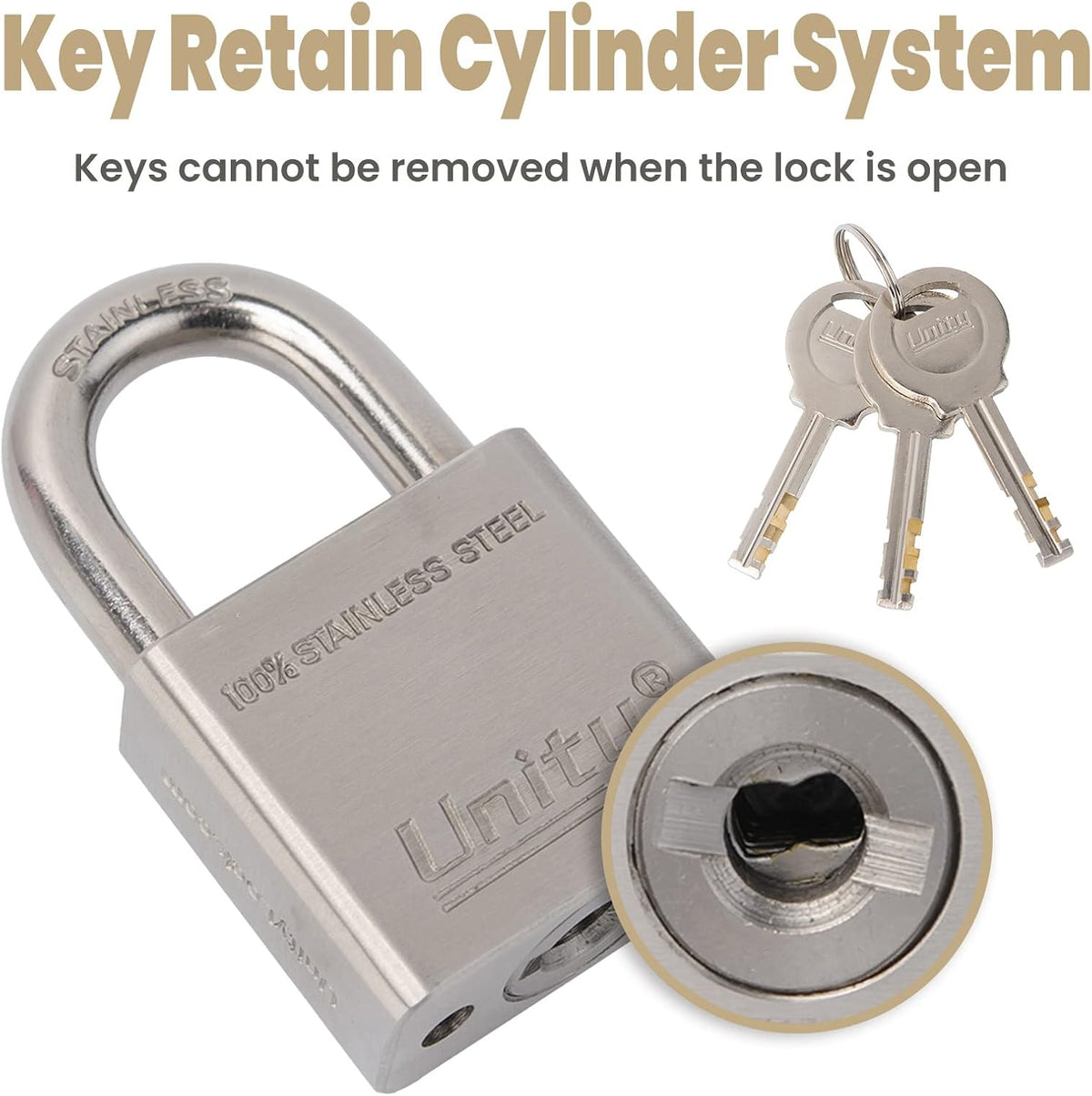 100% Stainless Steel Keyed Alike Marine Lock (5, 50mm) N424