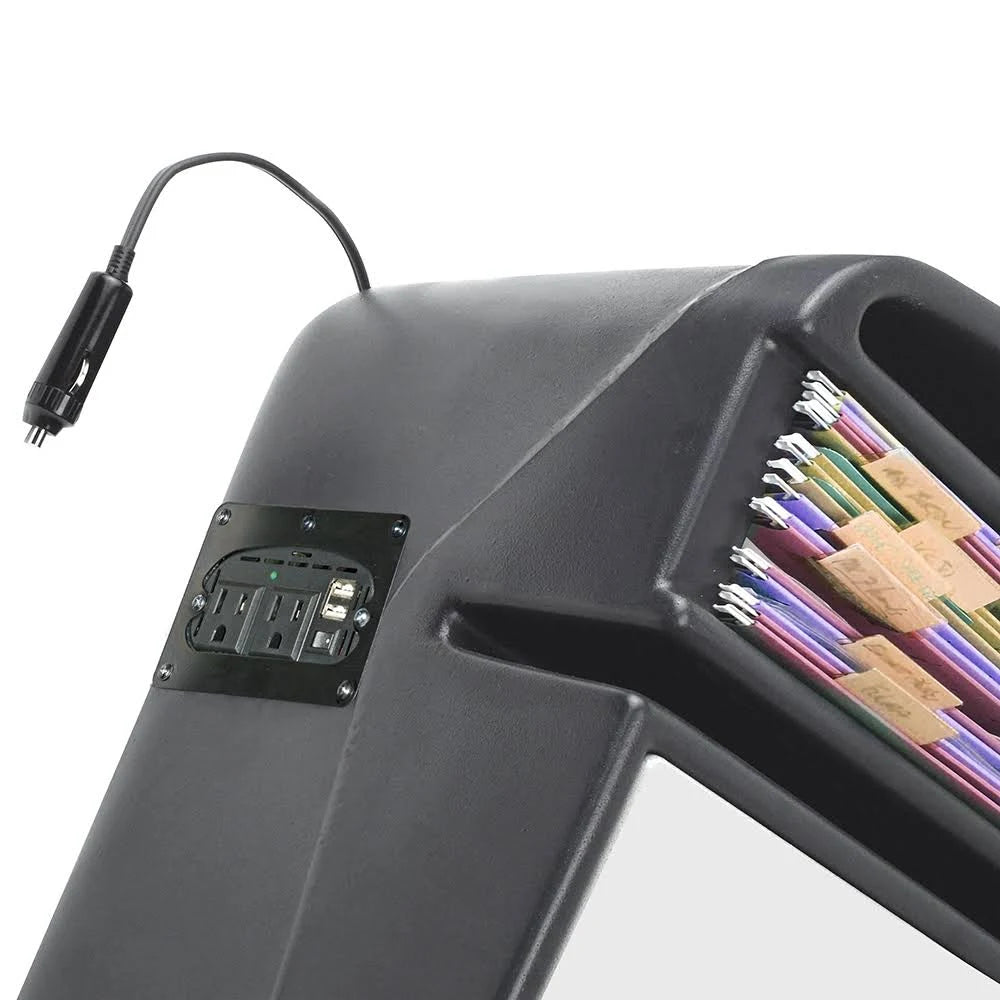 Grey Car Desk with Built-in Power Inverter D6250