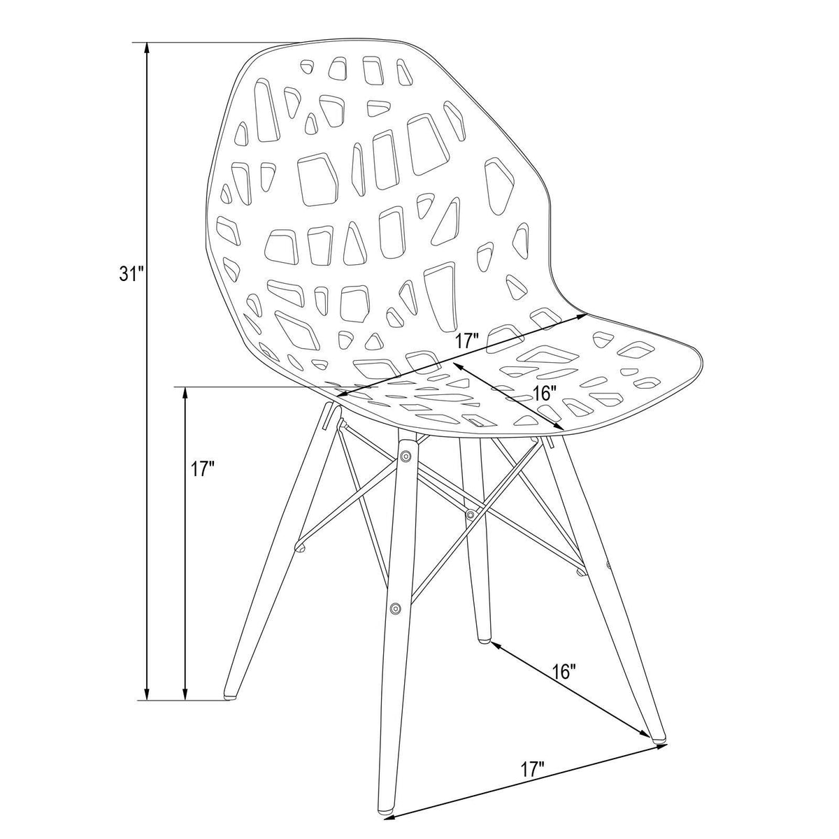 Red Dining Side Chair E89539