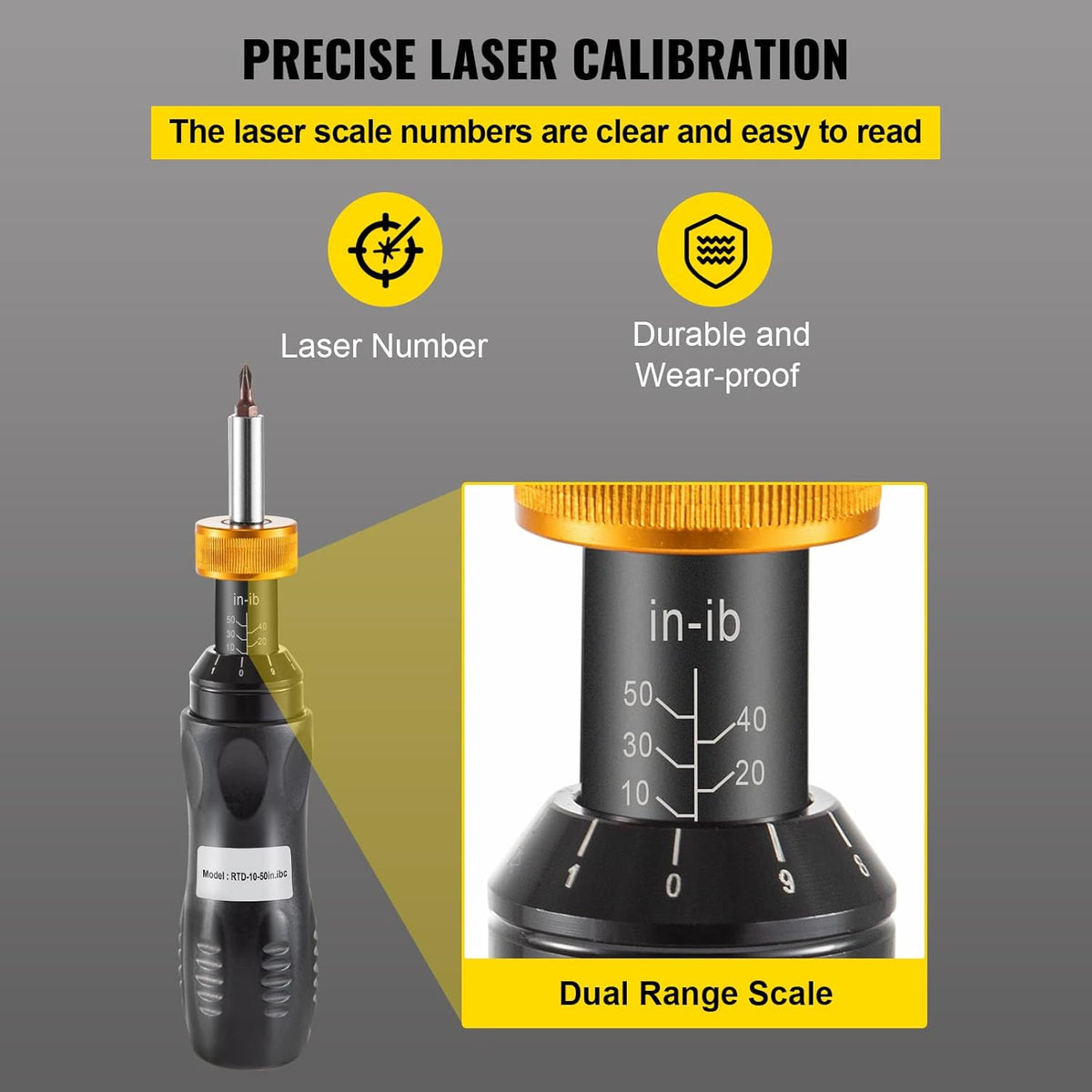 1/4" Drive Torque Screwdriver, 10-50 in/lbs, Pack of 2 P65585