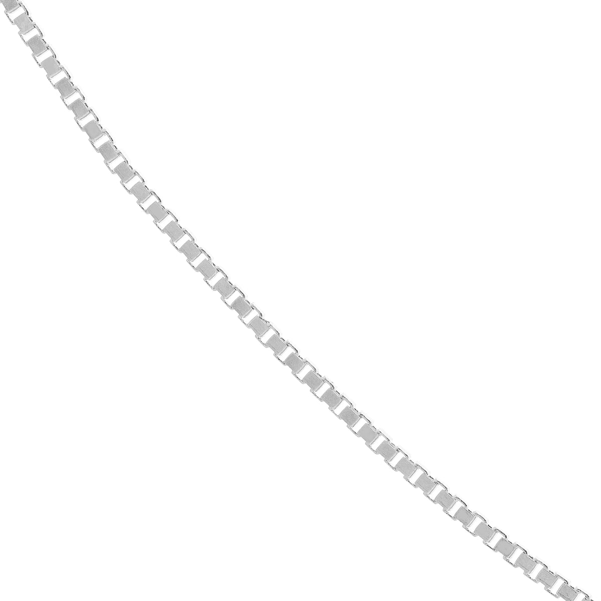 18K White Gold 0.55mm Box Chain Necklace with Lobster Lock N9168