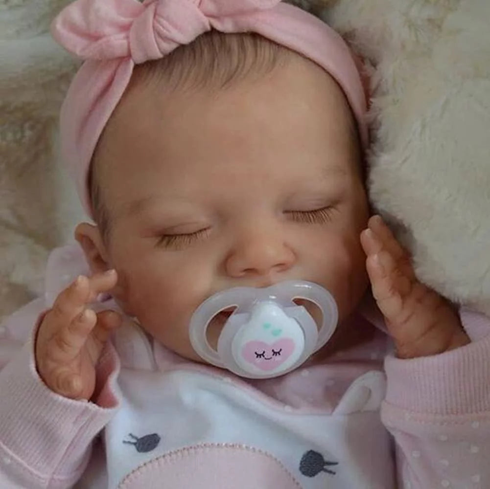 18" Realistic Soft Vinyl Silicone Full Body Sleeping Baby Doll Y36555