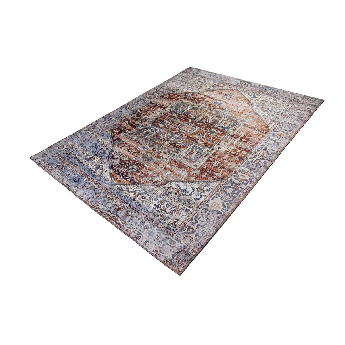 Abstract Washable Area Rug Coral 4' x 6' Medium Rugs Carpet Z41051
