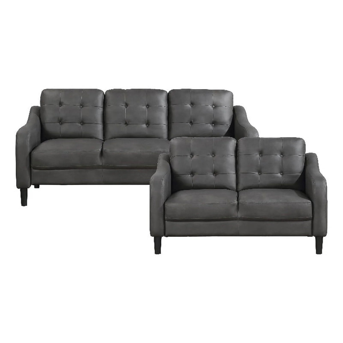 Gray 2-Piece Microfiber Sofa Set O4067