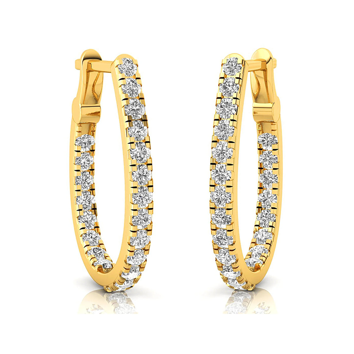 14k Rose Gold Diamond Huggie Earring S703