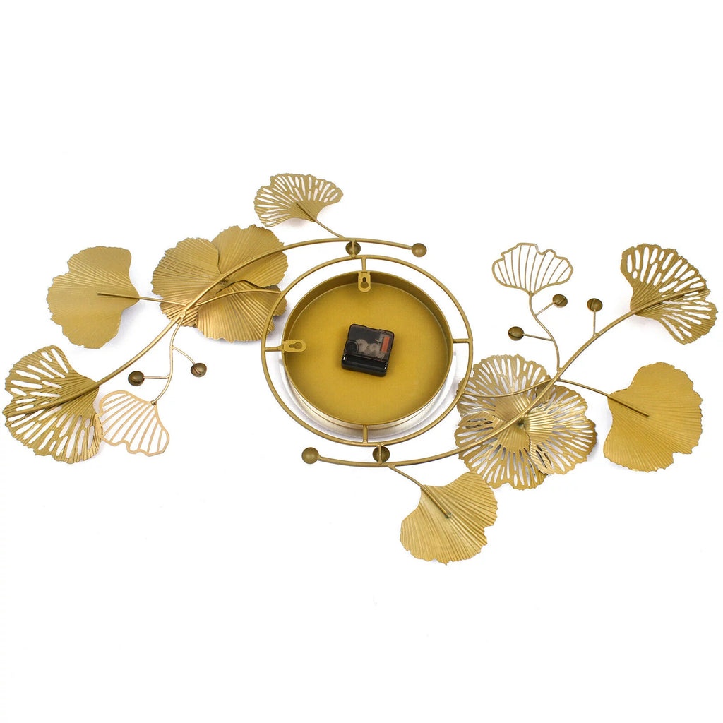 Ginkgo Leaf Wall Clock 90*45cm Mute Battery Operated X876