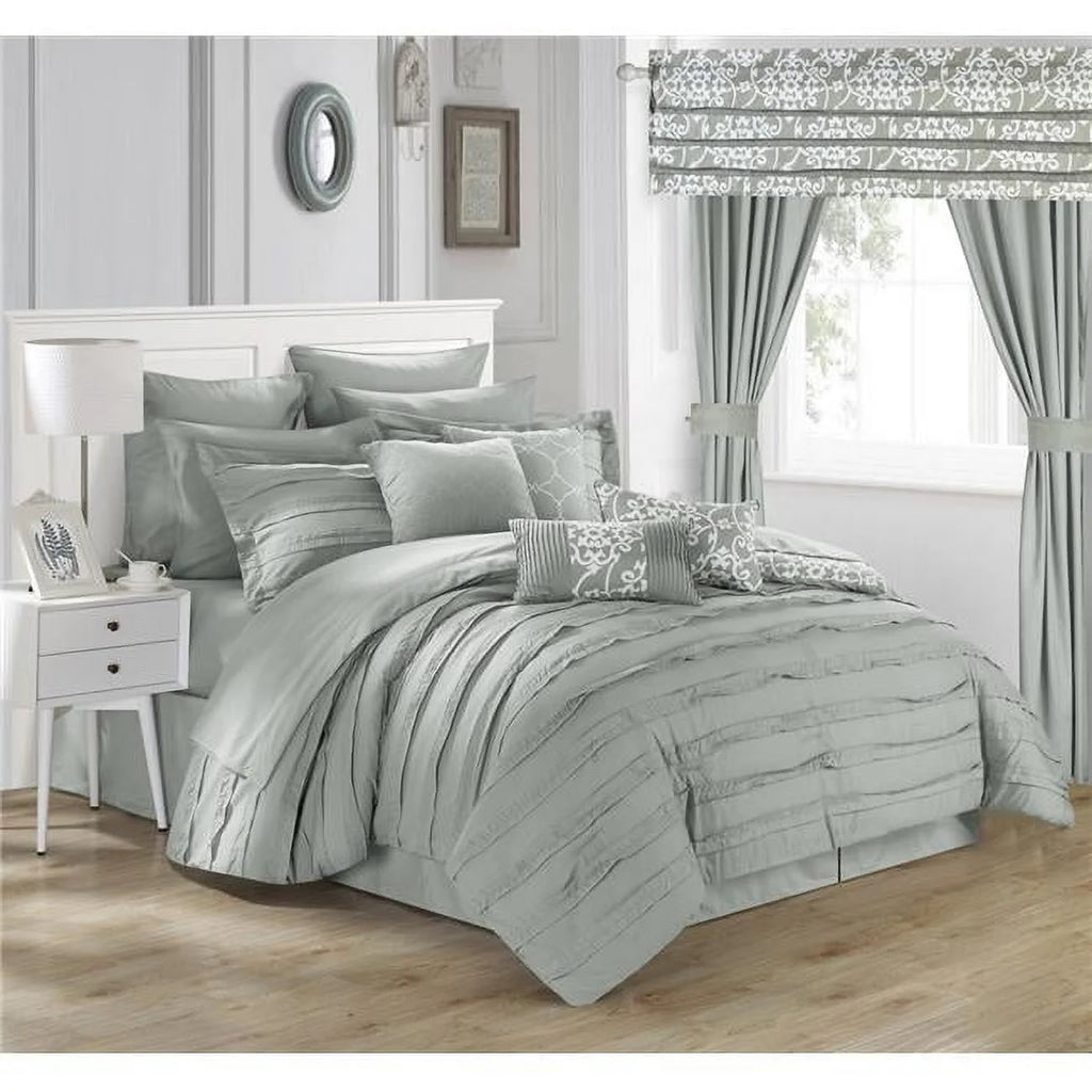 Queen 24 Piece Reversible Printed Comforter Set J647478