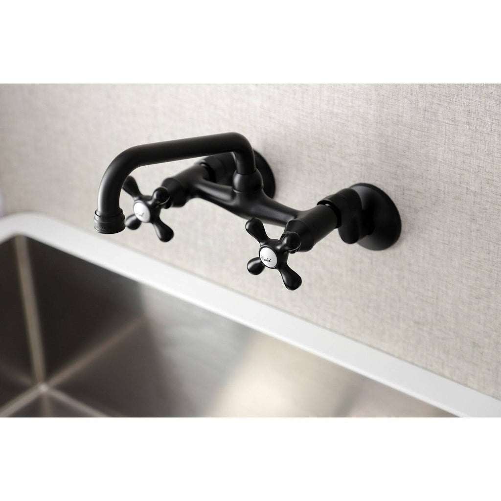 Polished Nickel Two Handle Wall Mount Kitchen Faucet H486817