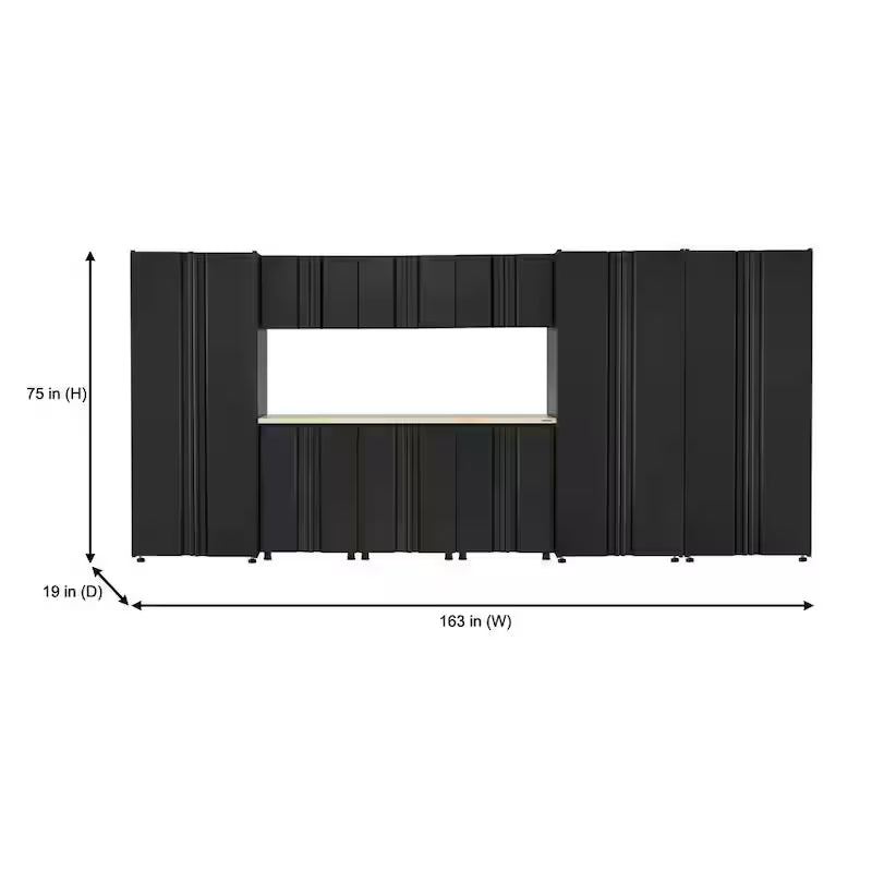 10-Piece Welded Steel Garage Storage System in Black N7755