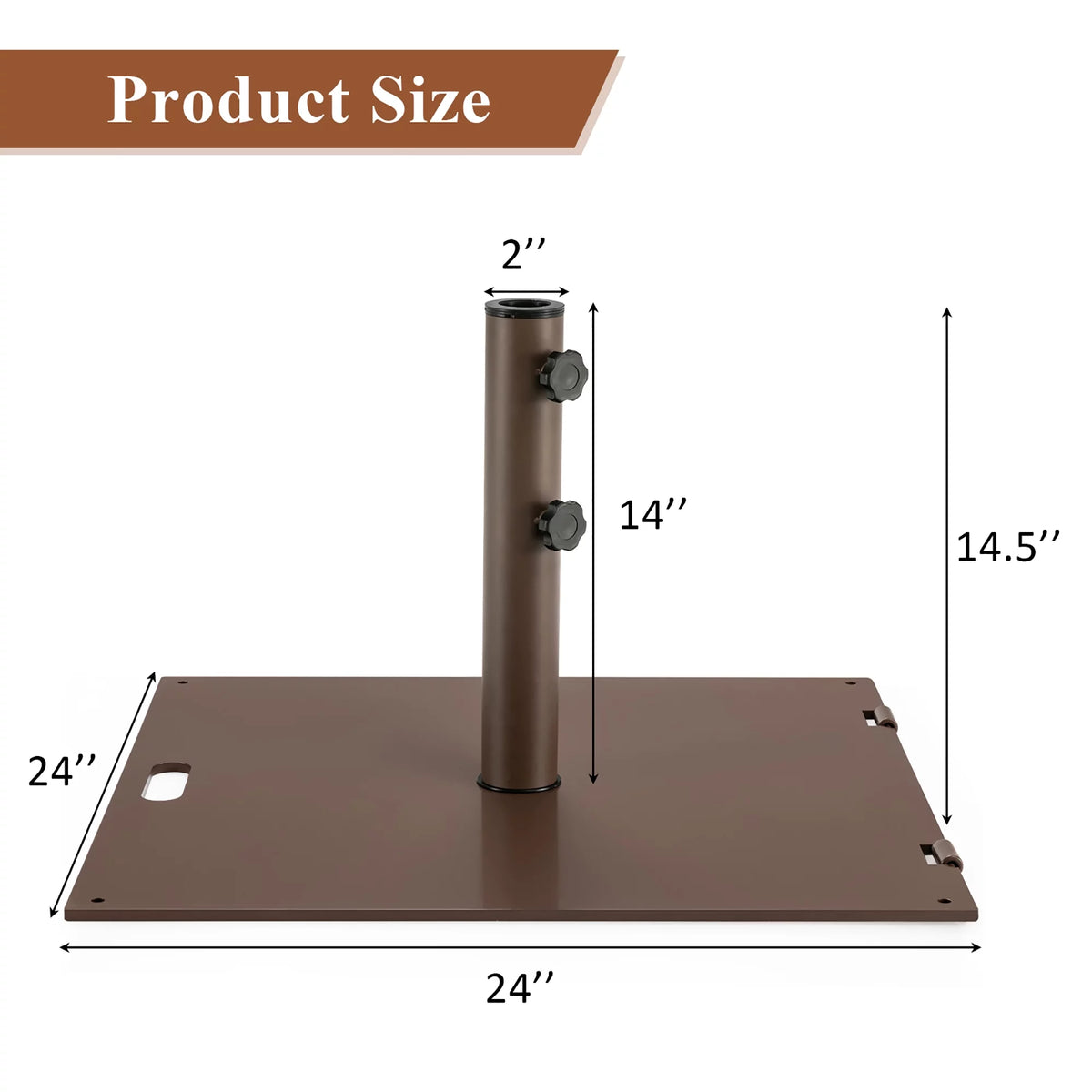 50LBS Patio Square Umbrella Base Stand with Wheels O6963