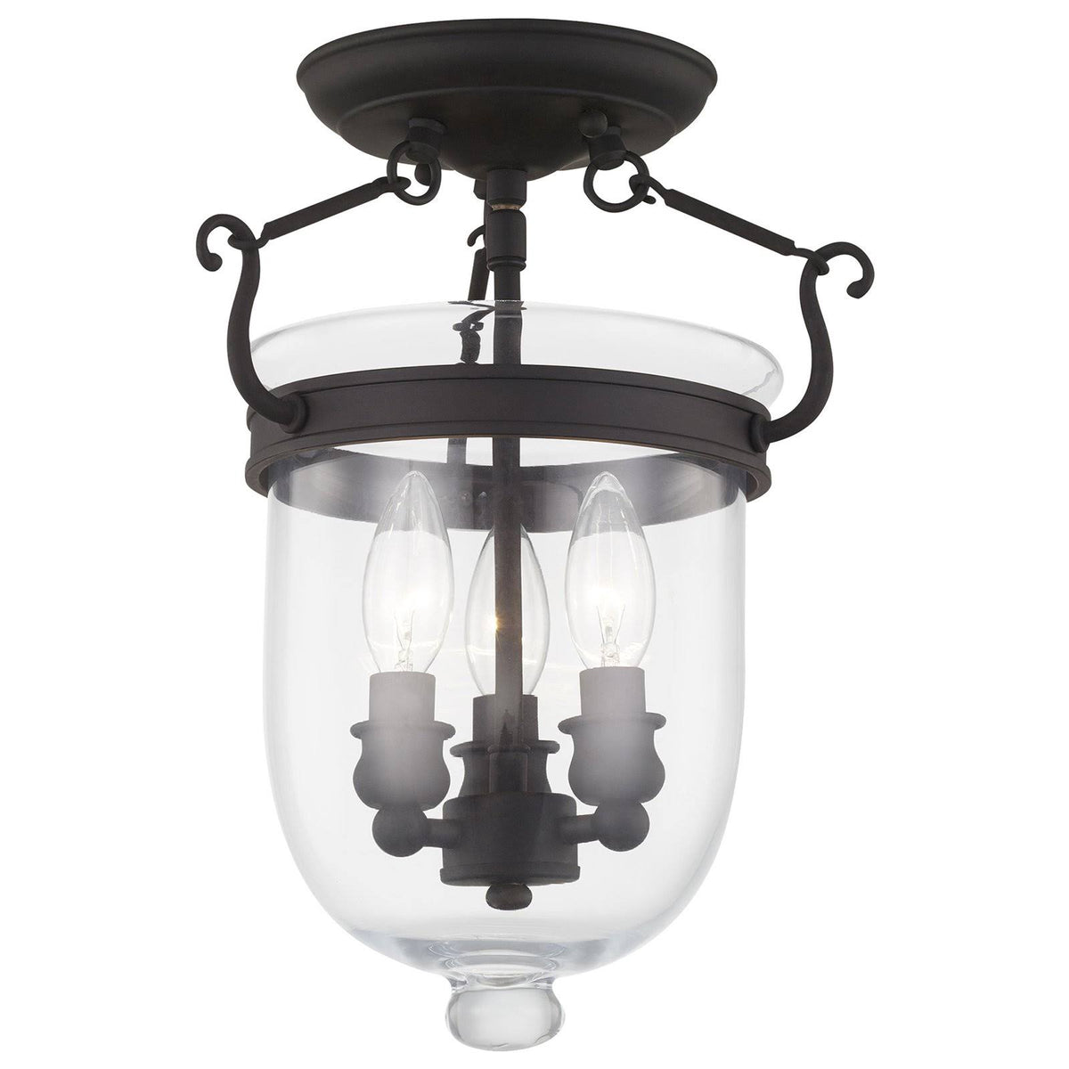 Polished Nickel 3 Light Ceiling Mount V7410