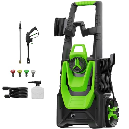 Pressure Washer with 20FT Hose, 35FT Power Cord, 500ML Foam Cannon J973