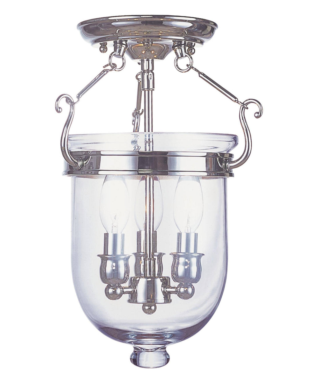 Polished Nickel 3 Light Ceiling Mount V7410