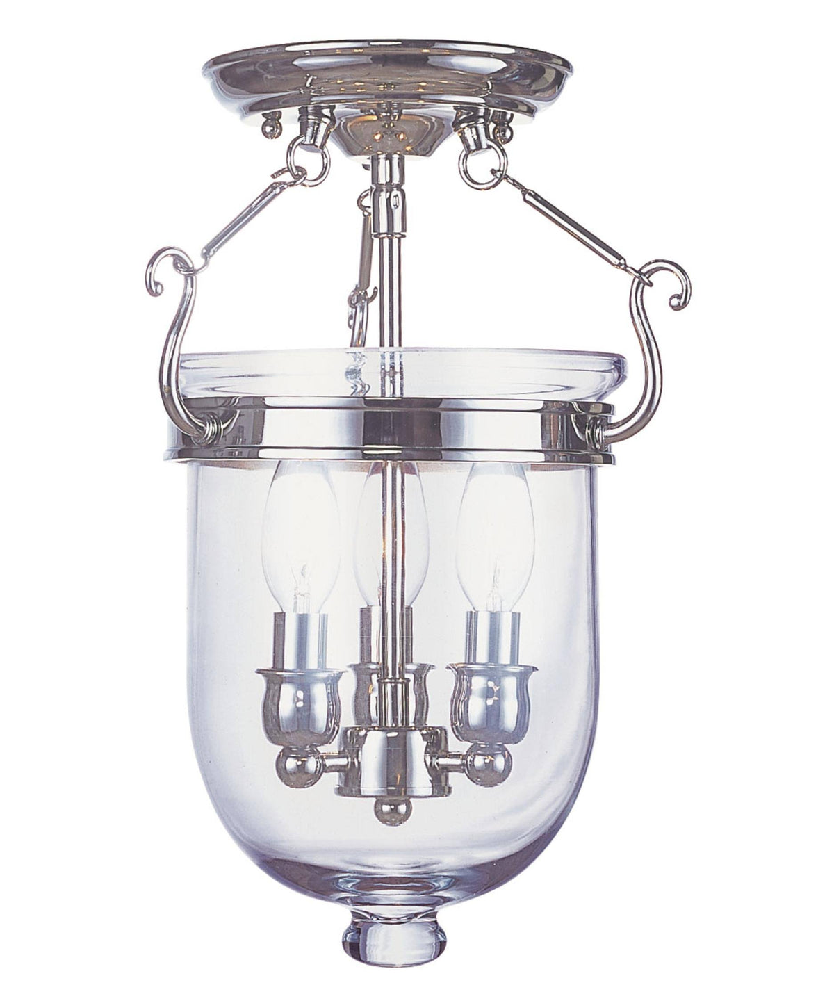 Polished Nickel 3 Light Ceiling Mount V7410