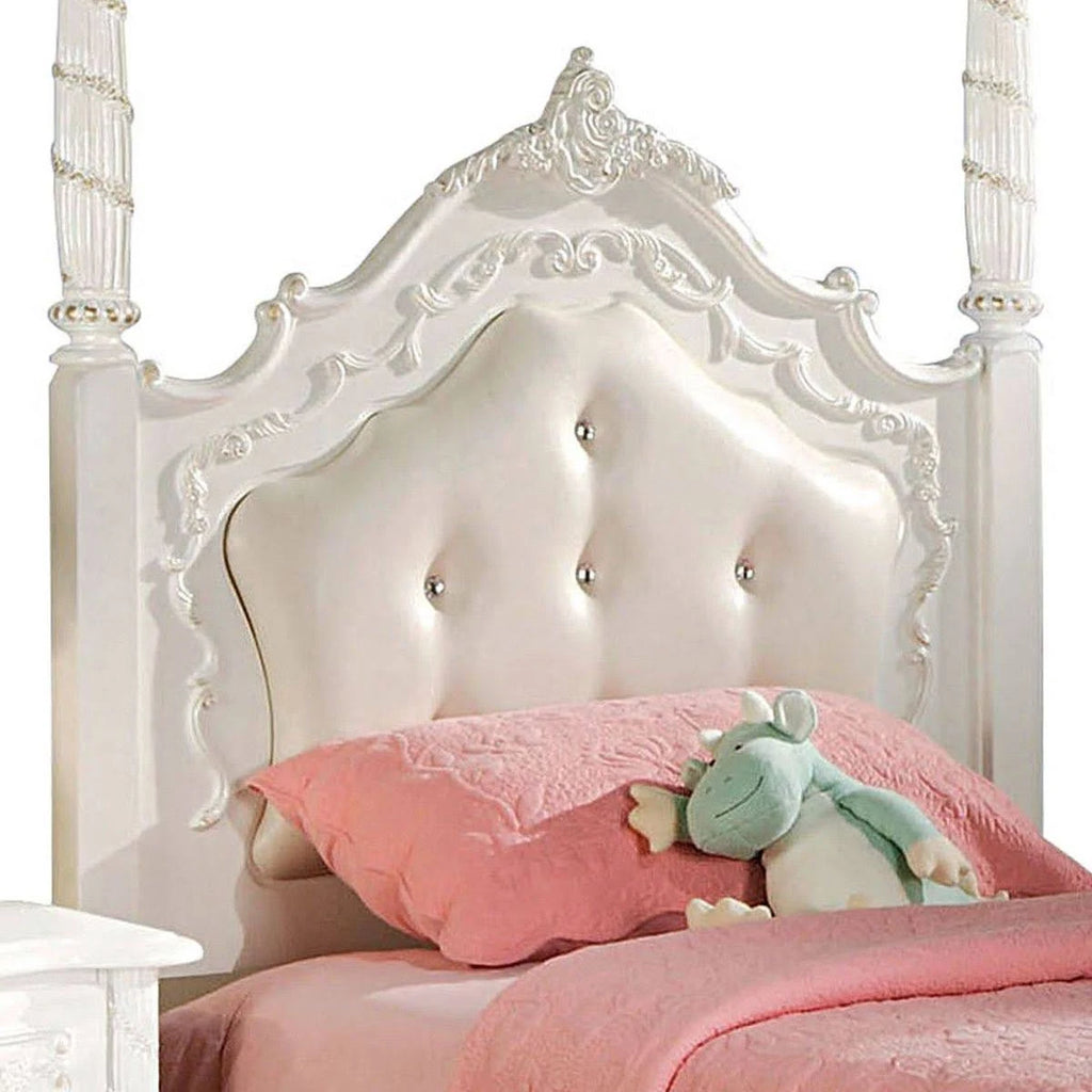 Pearl White Full Poster Bed Z933