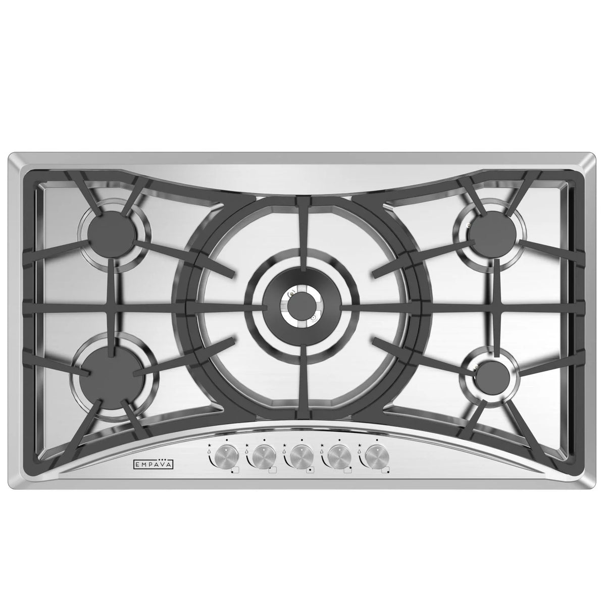 36 in. Gas Stove Cooktop with 5 Sealed Burners NG/LPG Convertible Stainless Steel K24173