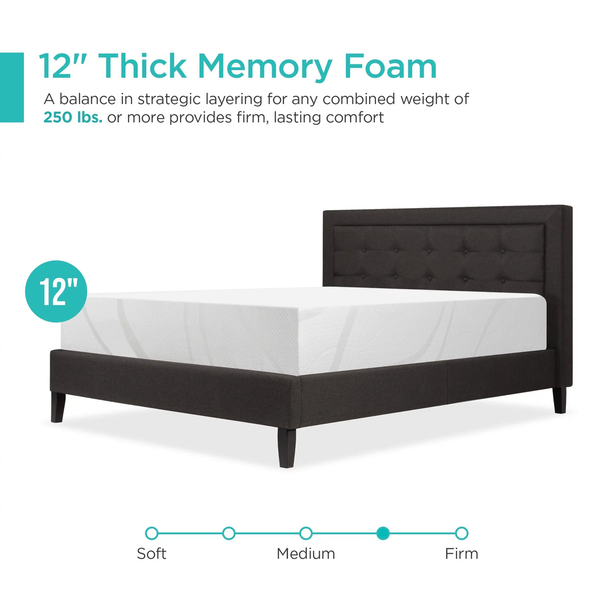 12in Full Size Medium-Firm Memory Foam Mattress B99539