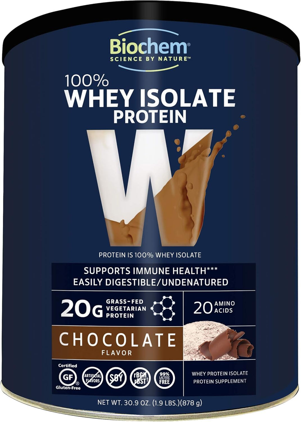 100% Whey Isolate Protein - Chocolate - 30.9 oz O561
