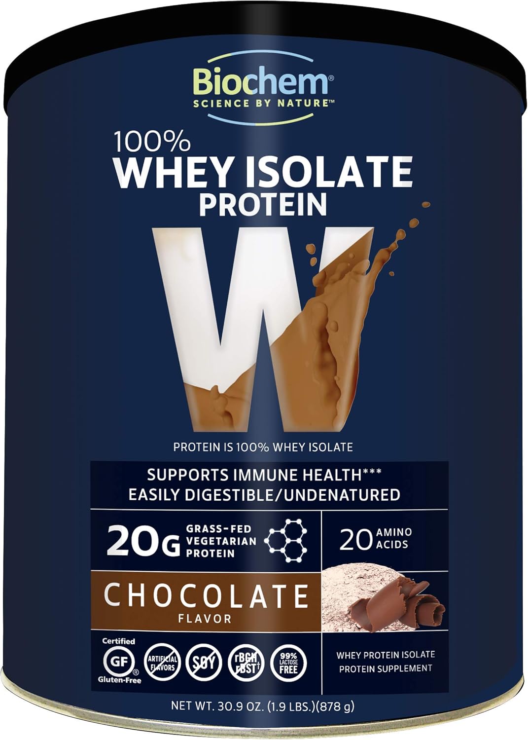100% Whey Isolate Protein - Chocolate - 30.9 oz O561