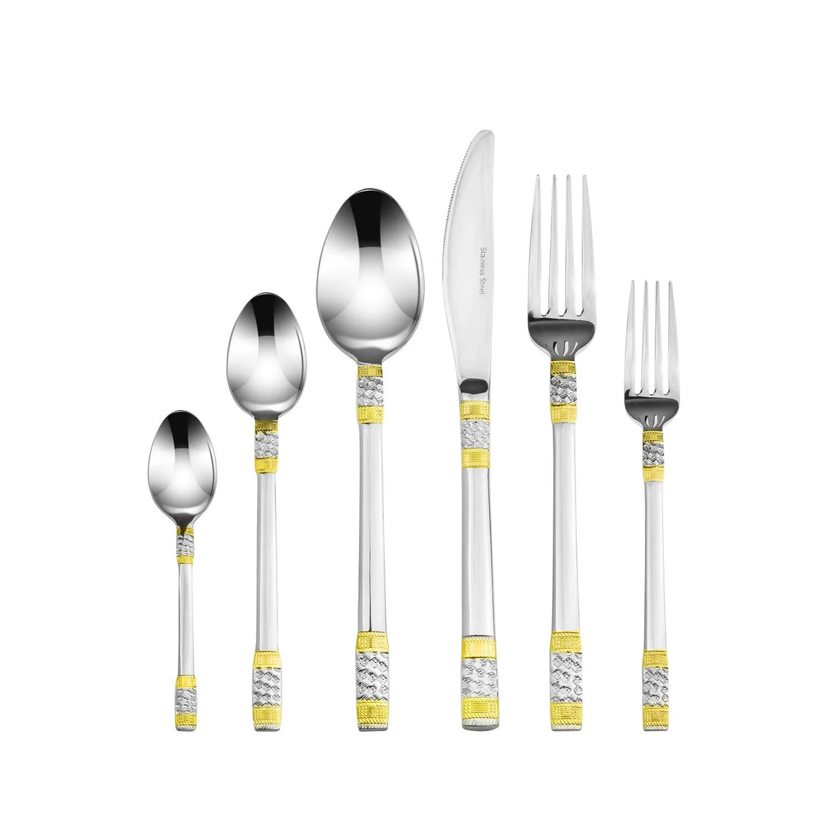 75-Piece 18/10 Stainless Steel Gold-Plated Cutlery Set with Wood Storage Case K38173