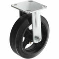 Heavy Duty Rigid Plate Caster 8x22 Rubber Wheel 600 lb. Capacity Z65566