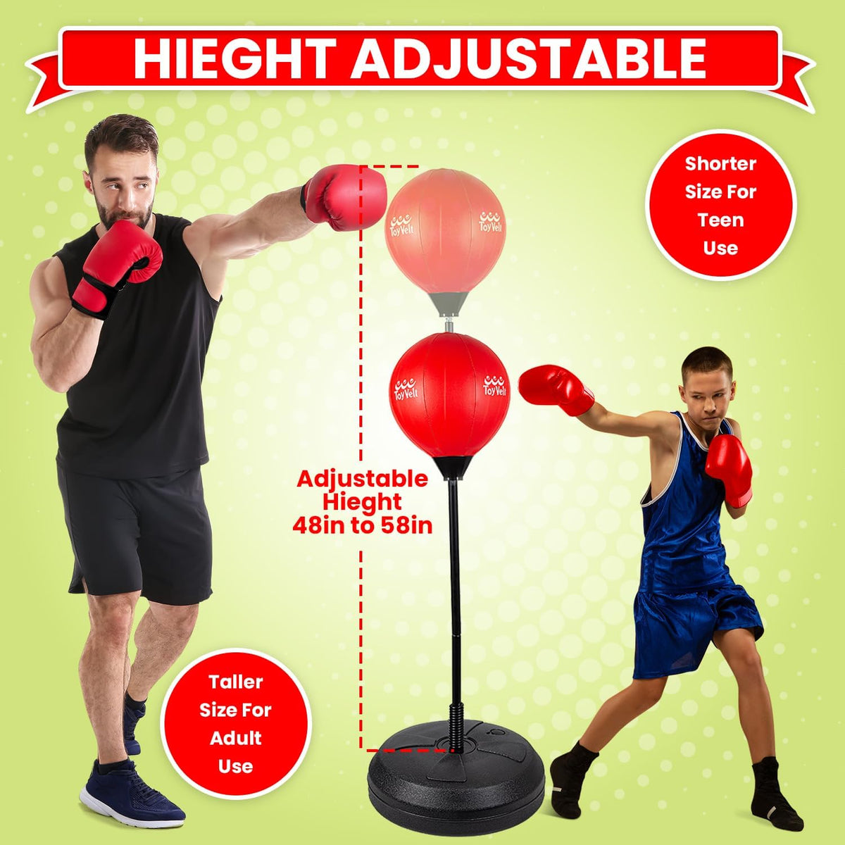 Adjustable Standing Punching Bag with Boxing Gloves D67537