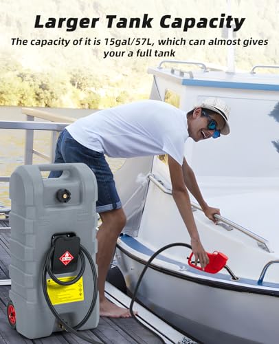 15 Gallon Portable Gas Tank with Manual Transfer Nozzle V81261