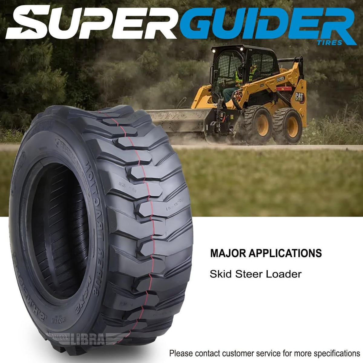 12-16.5 12 Ply Skid Steer Tire with Rim Guard I416