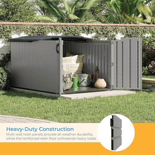 Horizontal Outdoor Storage Shed, 57.5" W x 79.75" D x 52" H C98860