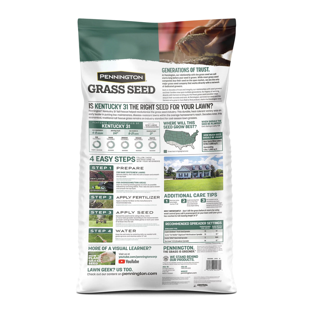 Kentucky 31 Tall Fescue Grass Seed, 20 lb. S94315