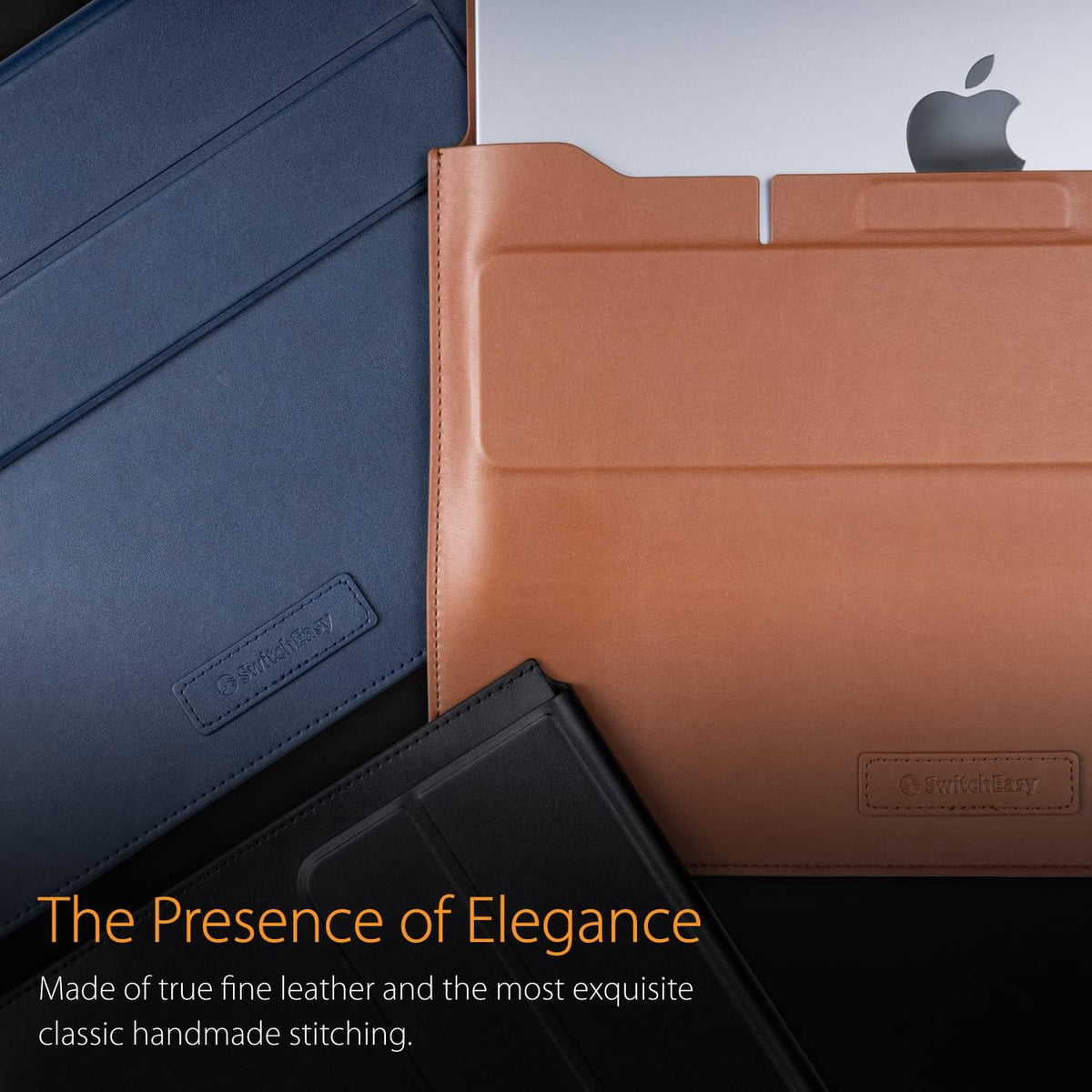 13 Inch Leather MacBook Sleeve Case with Raised Stand H931